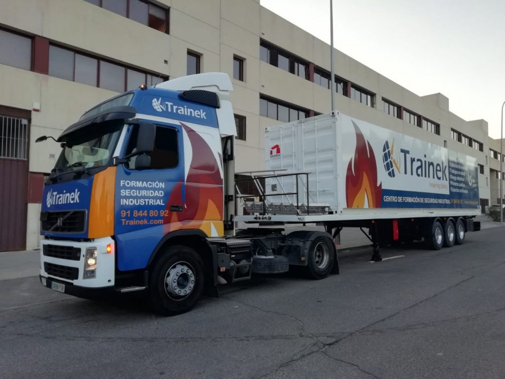 trainek aula de formación móvil extinción de incendios